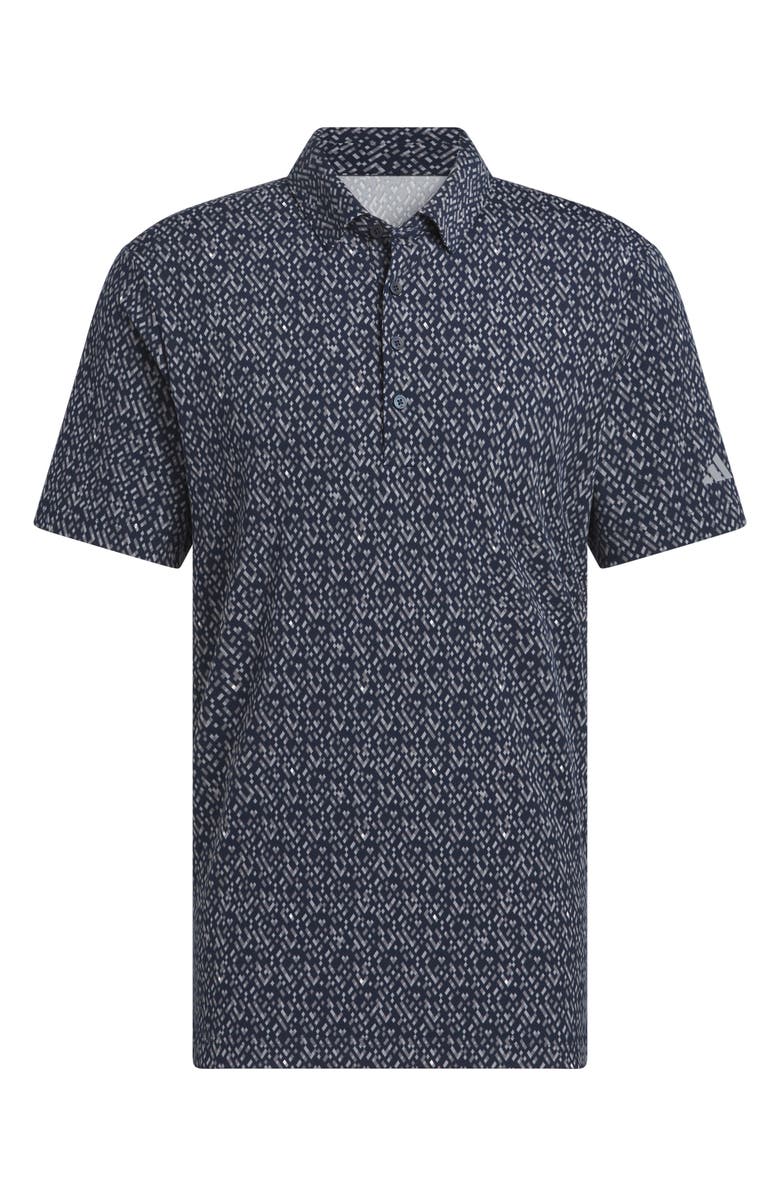 adidas Golf Micro Geometric Polo, Alternate, color, Collegiate Navy/ Grey Heather