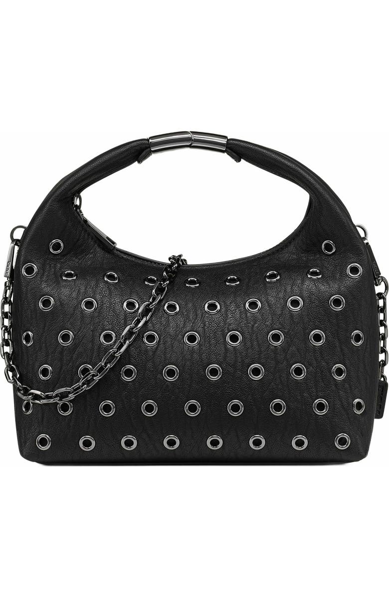 DKNY Mel Top-Zip Hobo Bag, Main, color, Blk/Gunmetal