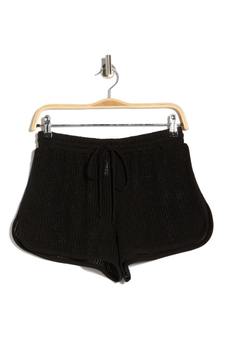 Knit Dolphin Hem Shorts, Alternate, color, BLACK