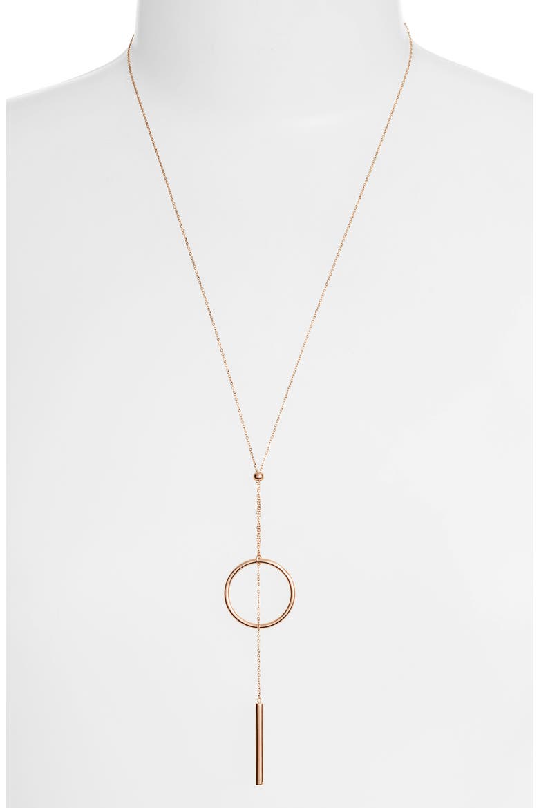 Long Y-Necklace, Main, color, ROSE GOLD