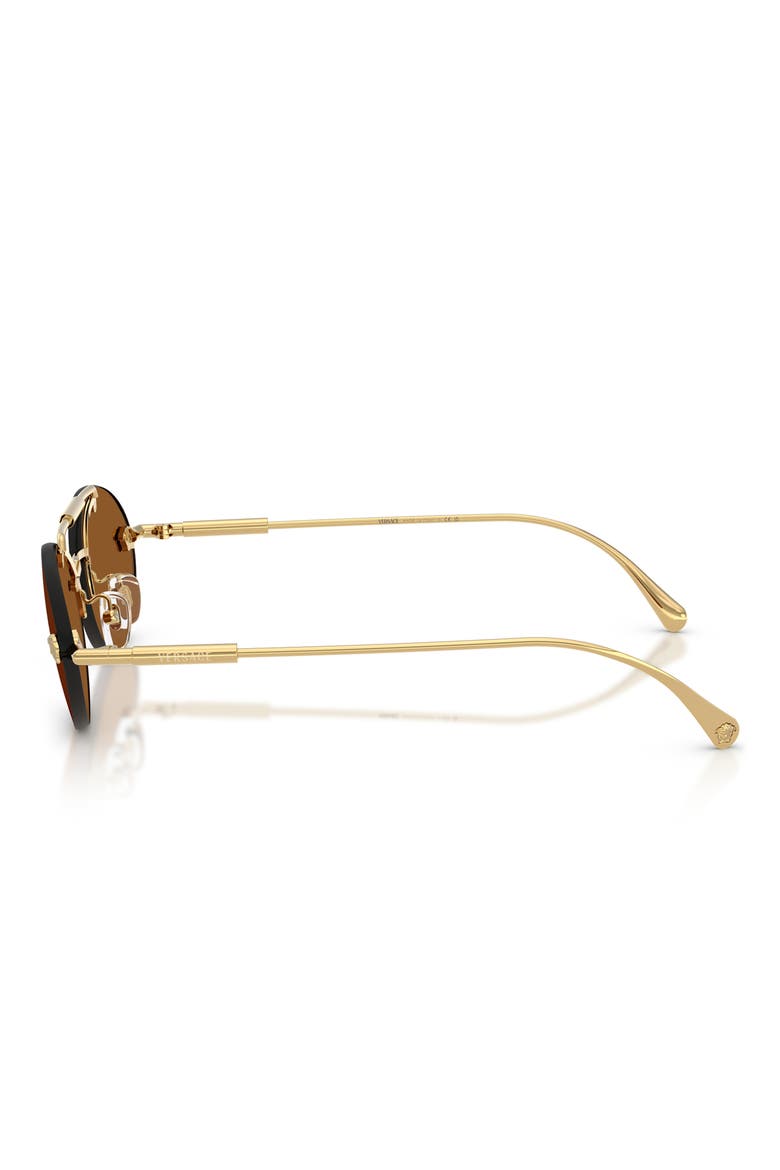 56mm Oval Sunglasses, Alternate, color, GOLD / DARK BROWN