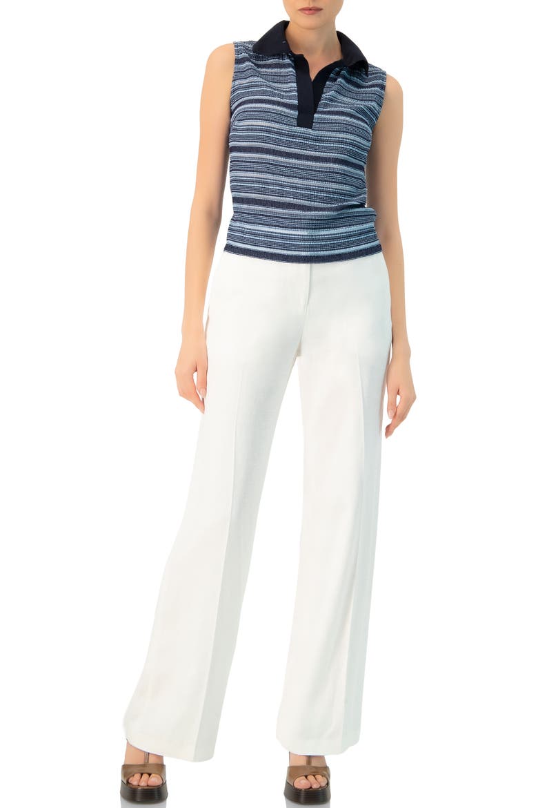 Sleeveless Knitted Polo with Collar, Alternate, color, Blue