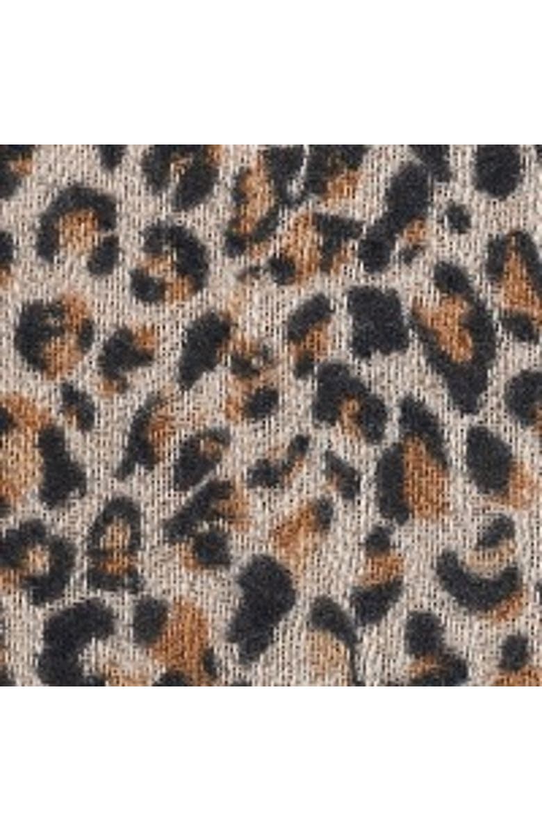 GERARD DAREL Rosalie Leopard Pattern Scarf, Alternate, color, Straw