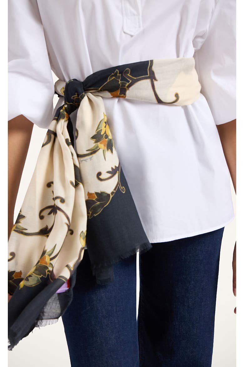 Scarf, Main, color, Buttercup Placée Black