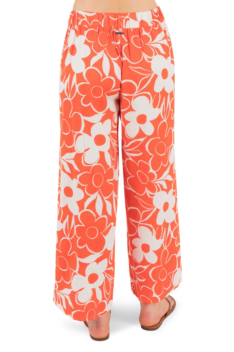 Daisy Floral Wide Leg Pants, Alternate, color, TERRACOTTA