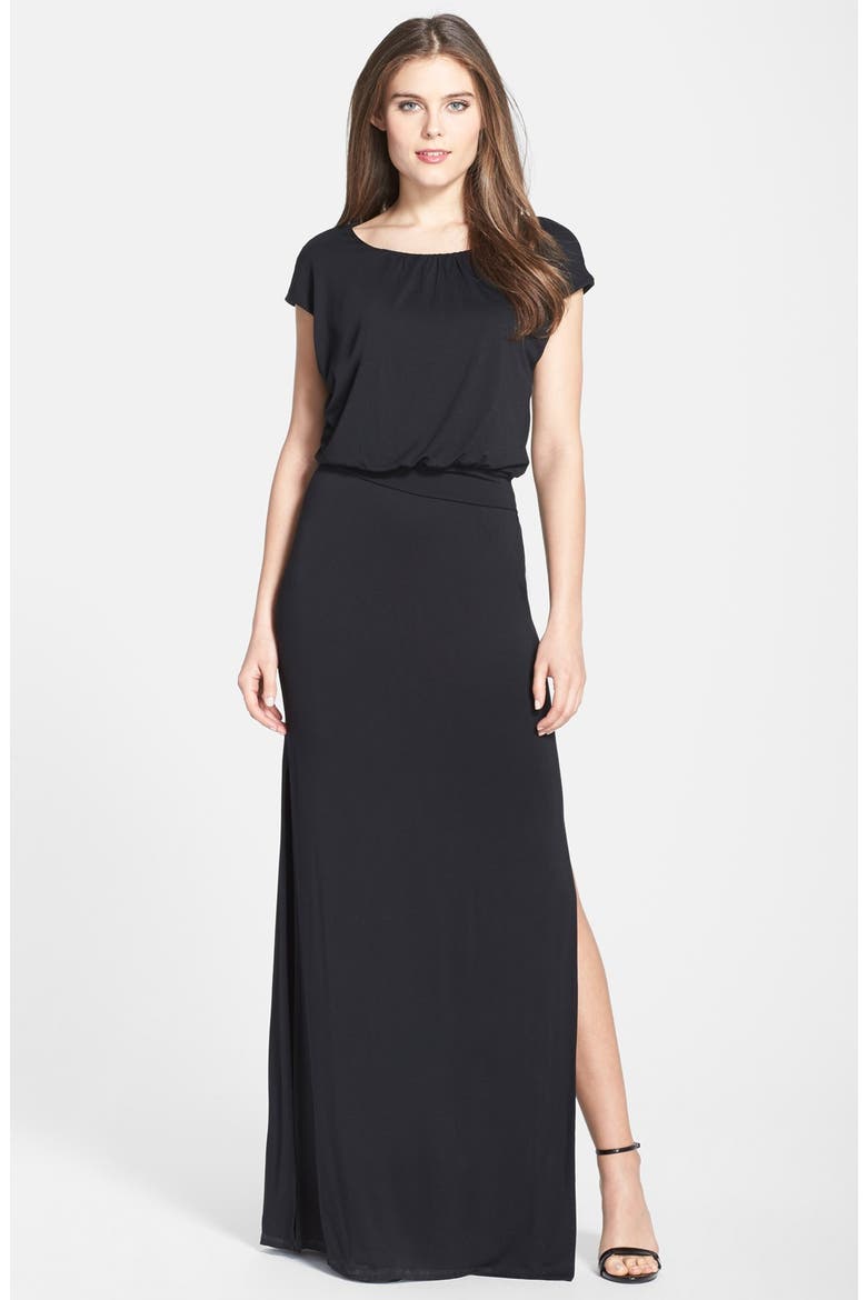 'Vienna' Blouson Maxi Dress (Nordstrom Exclusive), Alternate, color, BLACK