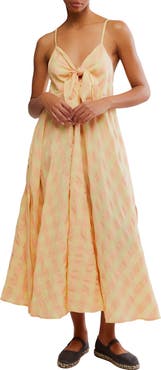 Free People Via Gingham Cotton Seersucker Sundress