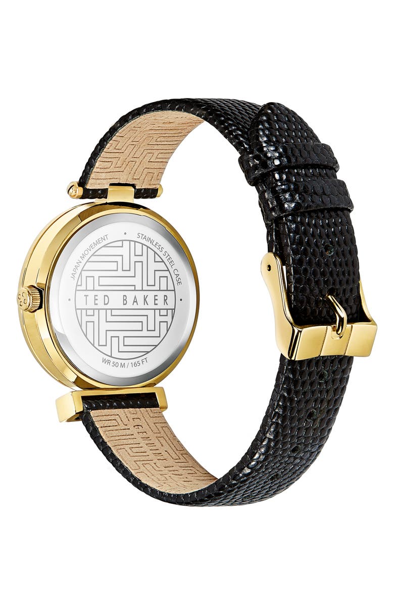 Ted Baker London Bow Leather Strap Watch, 36mm, Alternate, color,