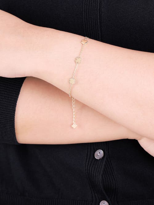 Devata Clover Heart Chain Bracelet In Gold