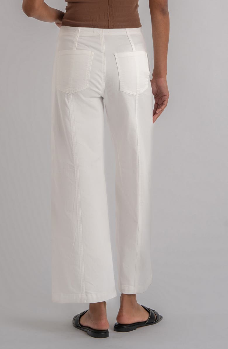 KUT from the Kloth Meg Seamed High Waist Ankle Wide Leg Pants, Alternate, color, White Jm