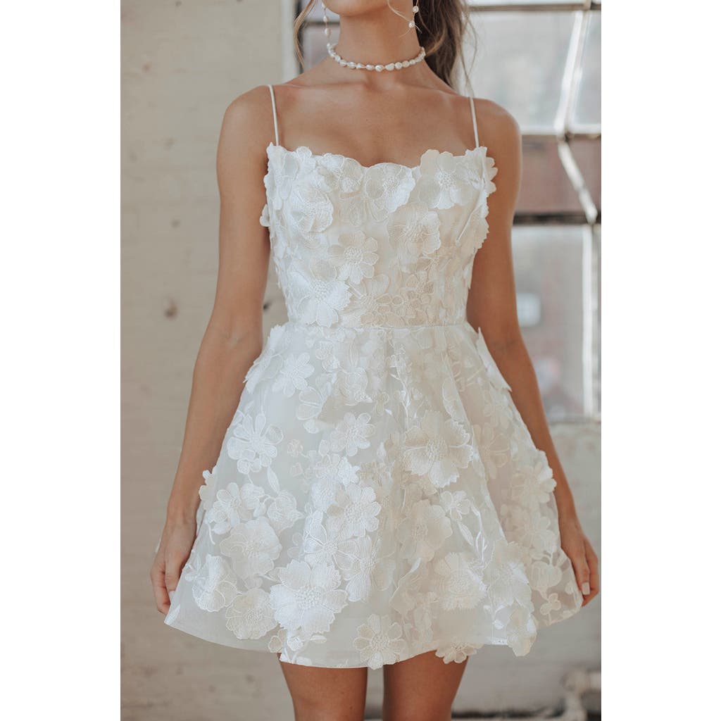 Untamed Petals Blair Mini Dress in Ivory  product