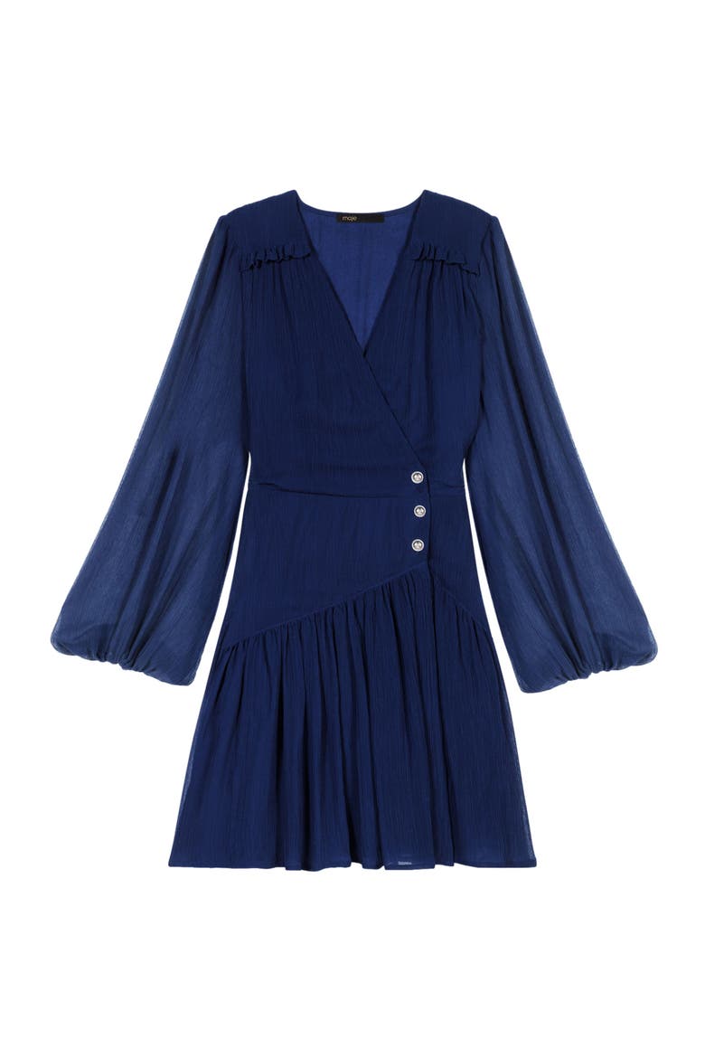 Short ruffled dress, Alternate, color, Navy