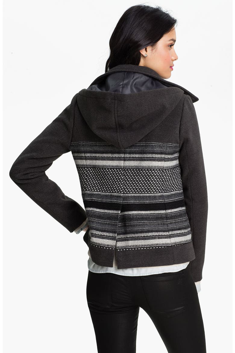 Jack Hooded Peacoat, Alternate, color, BLACK