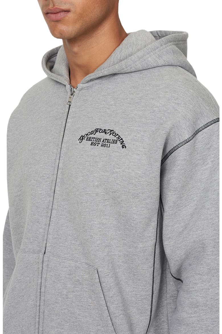 Coverlock Vintage Zip Hoodie, Alternate, color, Grey Marl