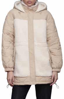 Avec Les Filles Hooded Nylon & Faux Shearling Anorak