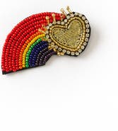 Matr Boomie Bala Mani Beaded Rainbow Brooch Pin