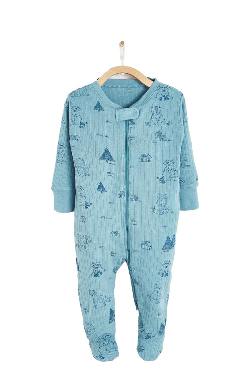 Babycottons Premium Cotton Ozy Double Zip Footie Pajamas For Infant, Main, color, Multicolor