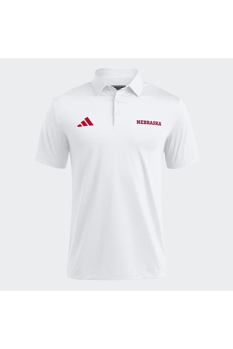 Men's adidas White Nebraska Huskers Ultimate 365 Solid Polo, Main, color, White