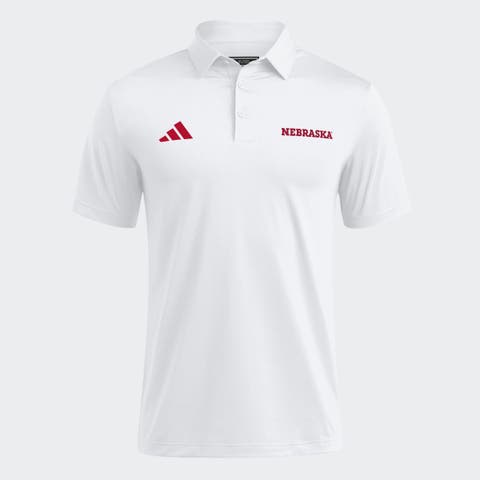 Men's adidas White Nebraska Huskers Ultimate 365 Solid Polo