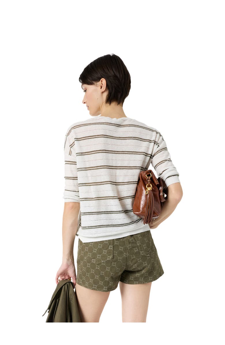 GERARD DAREL Lerya Linen Blend Chevron Knit Sweater, Alternate, color, Kaki Green