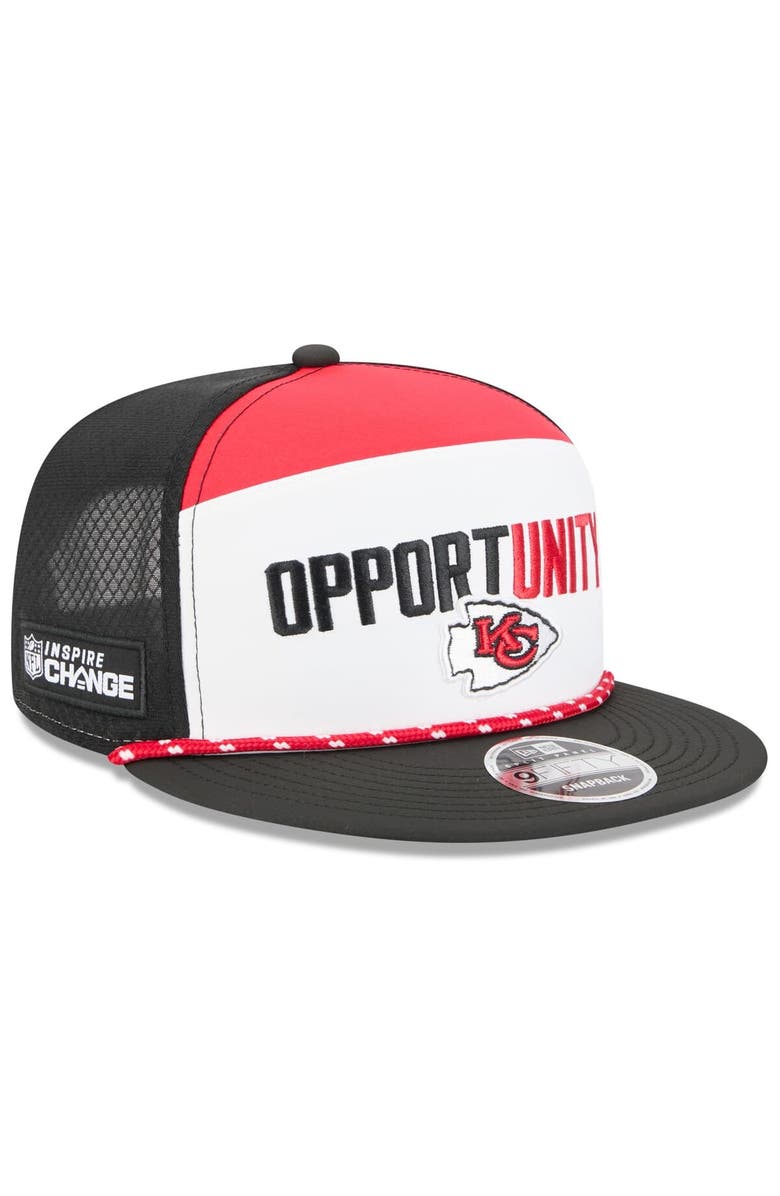 New Era Men's New Era White/Black Kansas City Chiefs 2025 Inspire Change Split Panel 9FIFTY Snapback Hat, Main, color, White