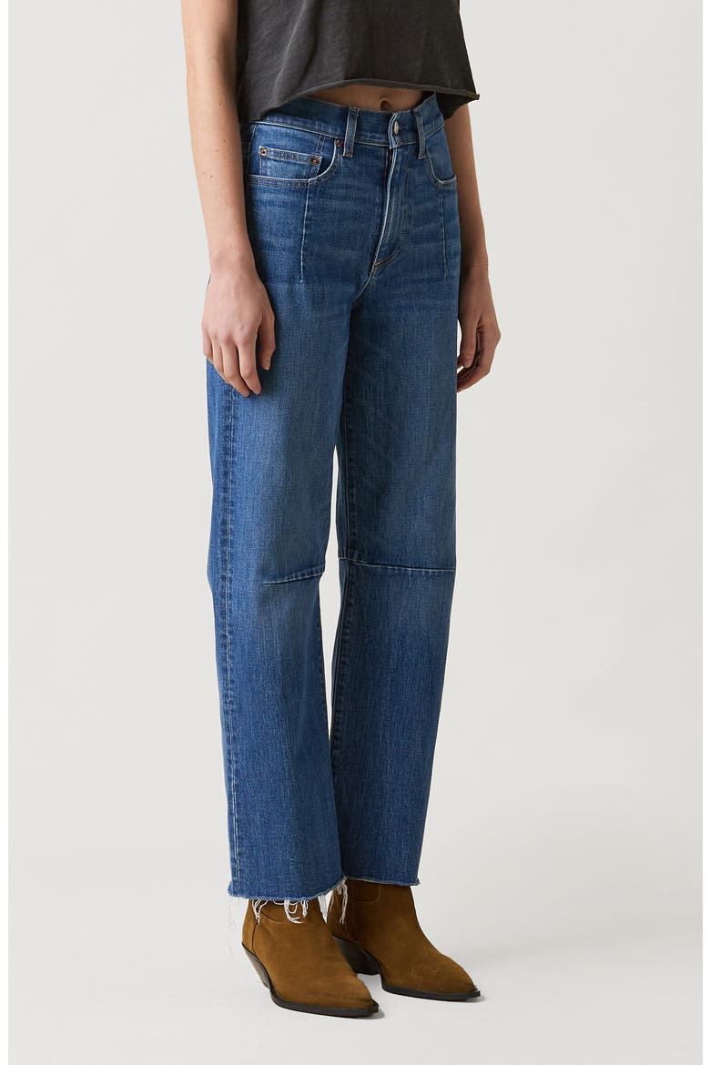Pixie Raw Hem Barrel Jeans, Alternate, color, BOHEMIAN BLUE