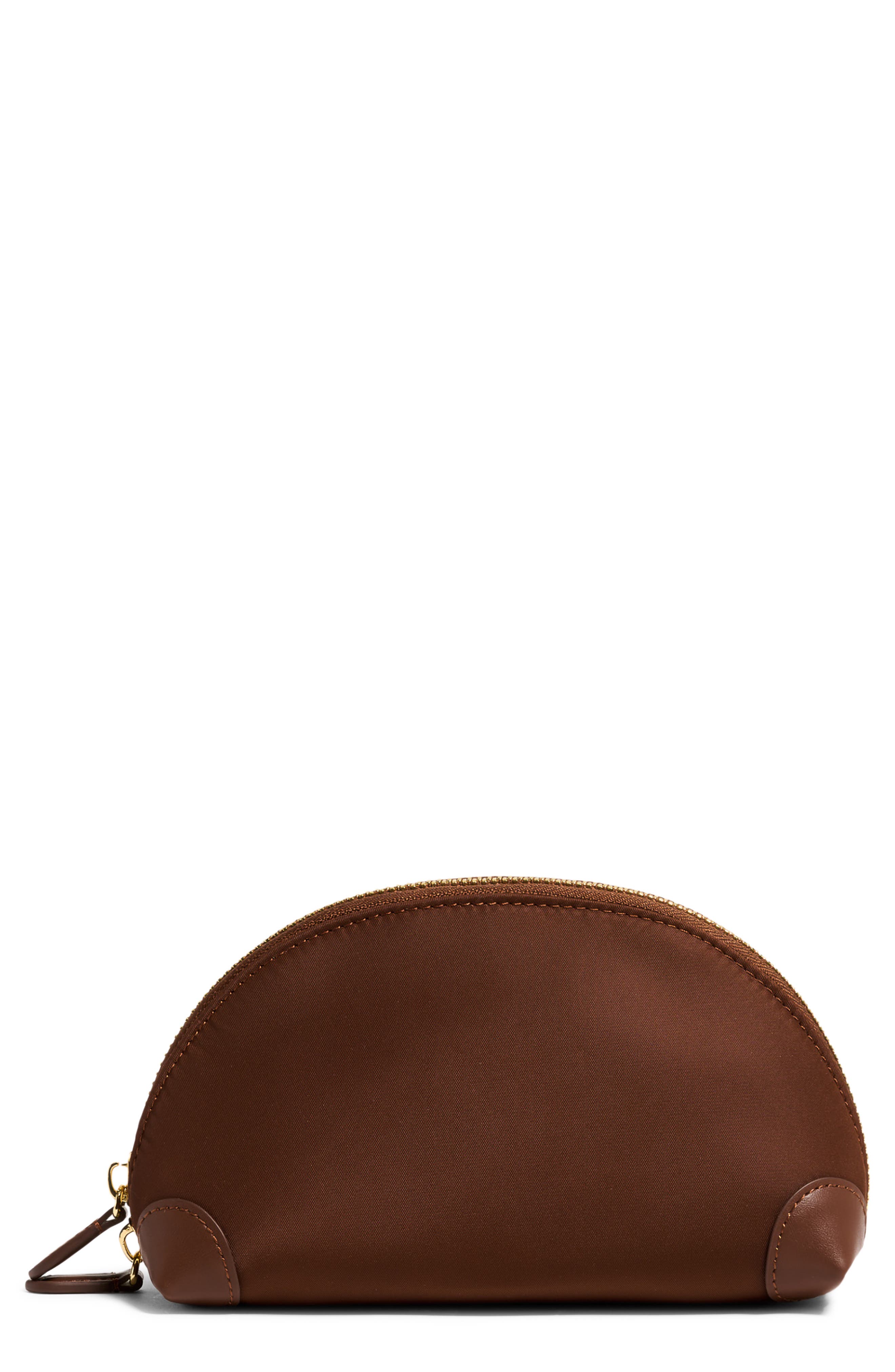 Mini Curved Nylon Pouch, Main, color, ESPRESSO