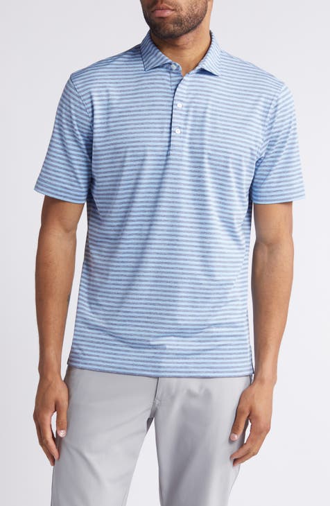 The Prep-Formance Bunker Striped Polo in Riptide Blue by Johnnie-O