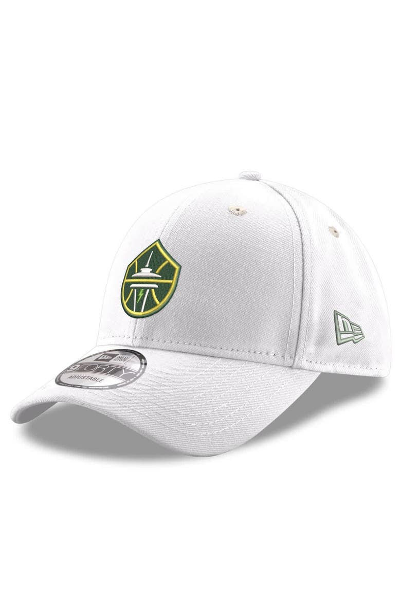New Era Men's New Era White Seattle Storm Primary Logo 9FORTY Adjustable Hat, Main, color, White