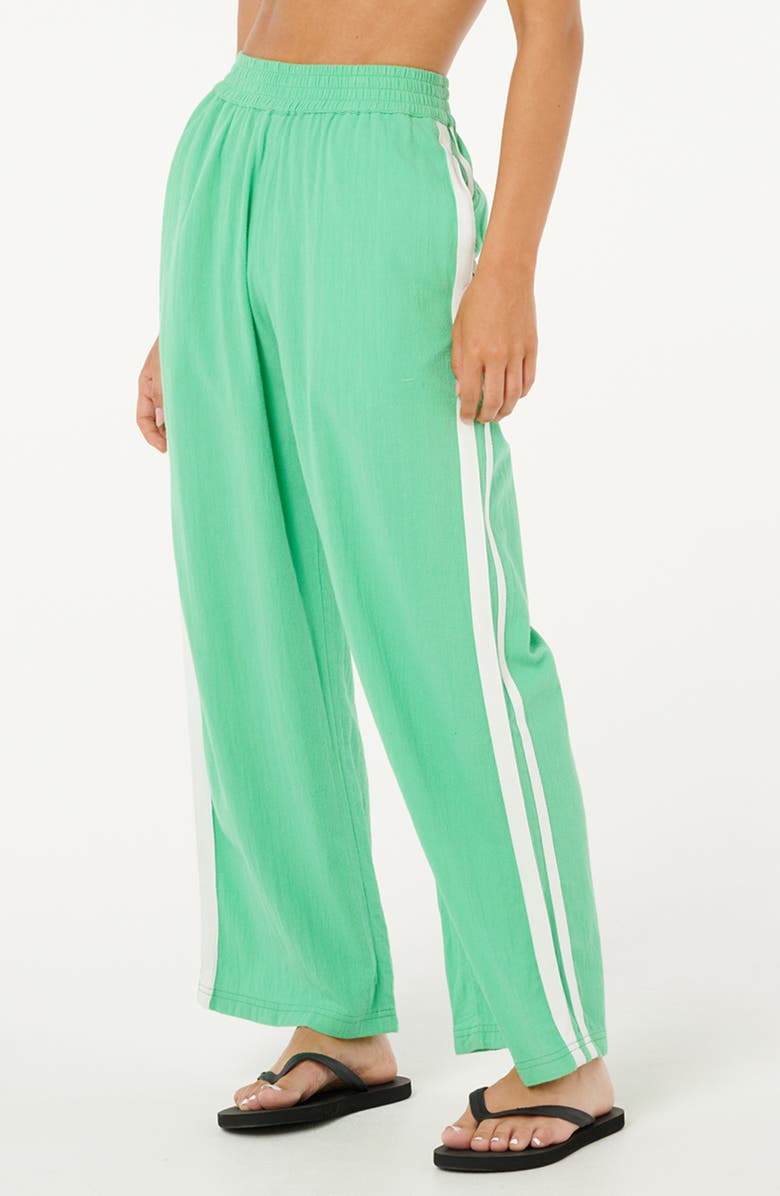 Rip Curl Luxe Surf Wide Leg Cotton Pants, Alternate, color, Irish Green