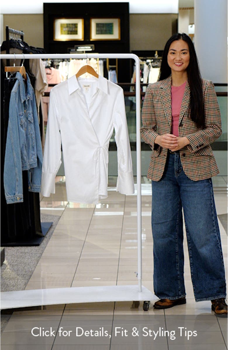 Asymmetric Cotton Poplin Wrap Shirt, sales video thumbnail