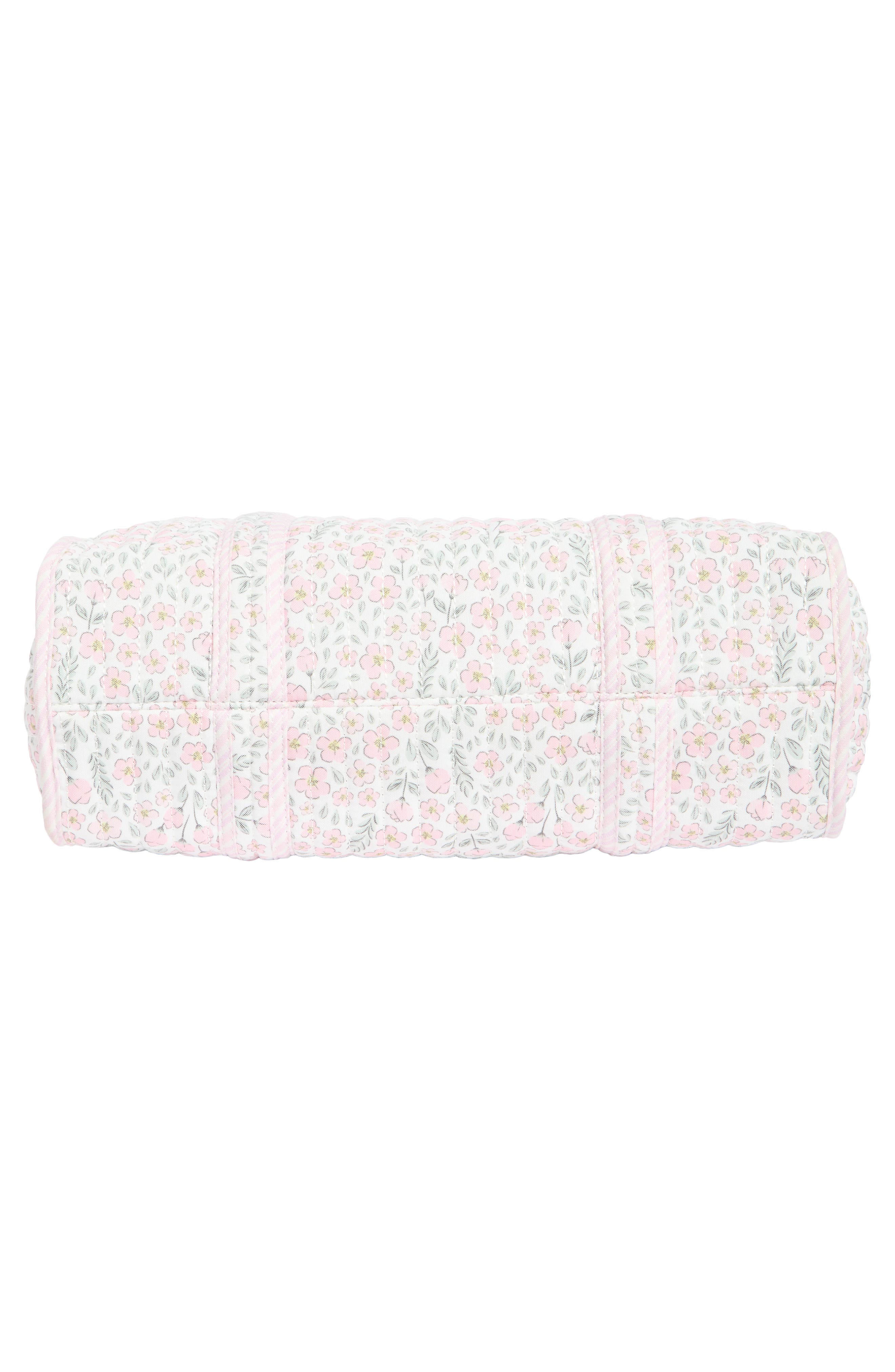 Nanette Lepore Floral Quilted Tote with Bear Charm & Crossbody Bag, Alternate, color, Pretty Petals-Stripe-Gingham