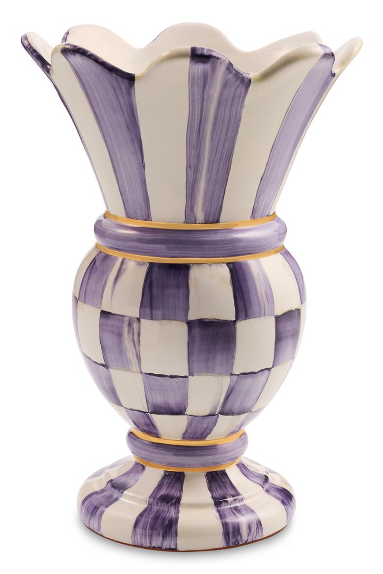 Violet Check Great Vase, Main, color, PURPLE