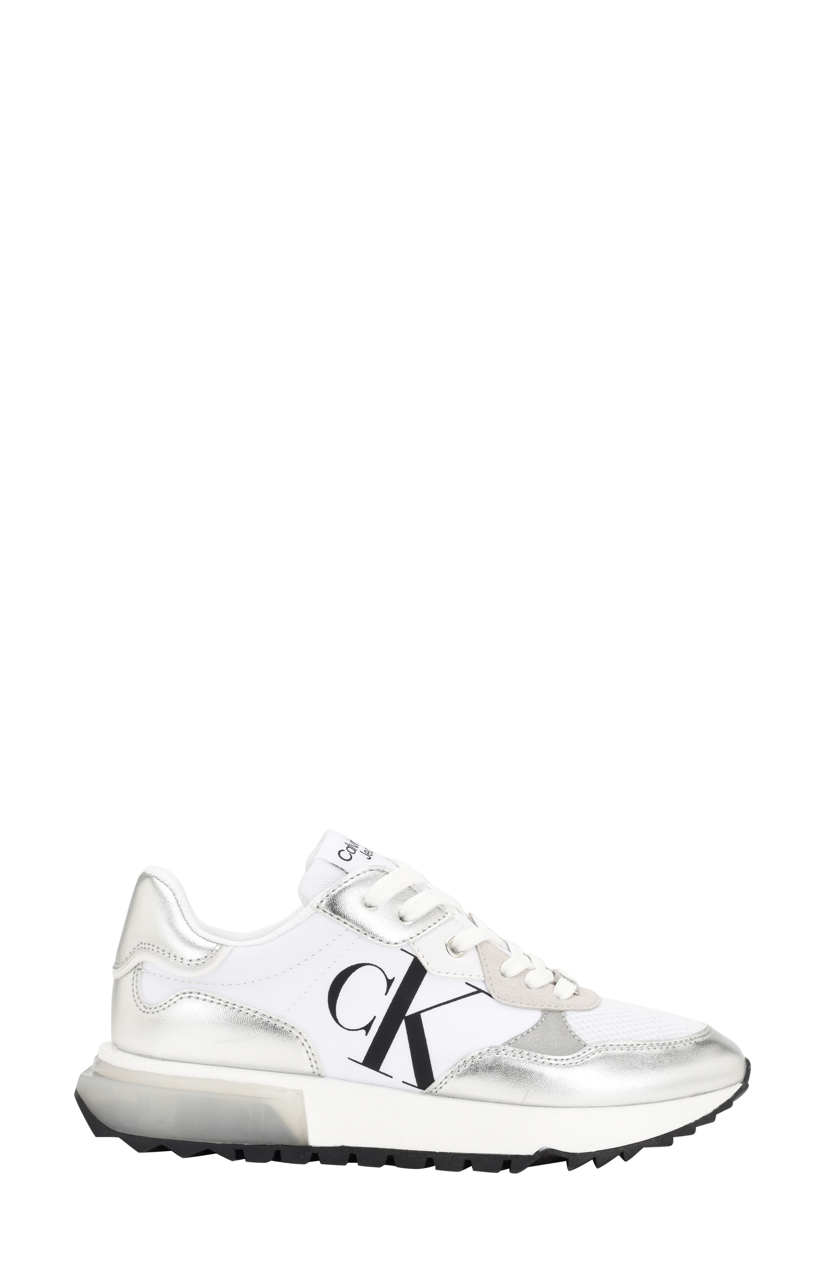 Calvin Klein Magalee Mixed Media Sneaker, Alternate, color, 