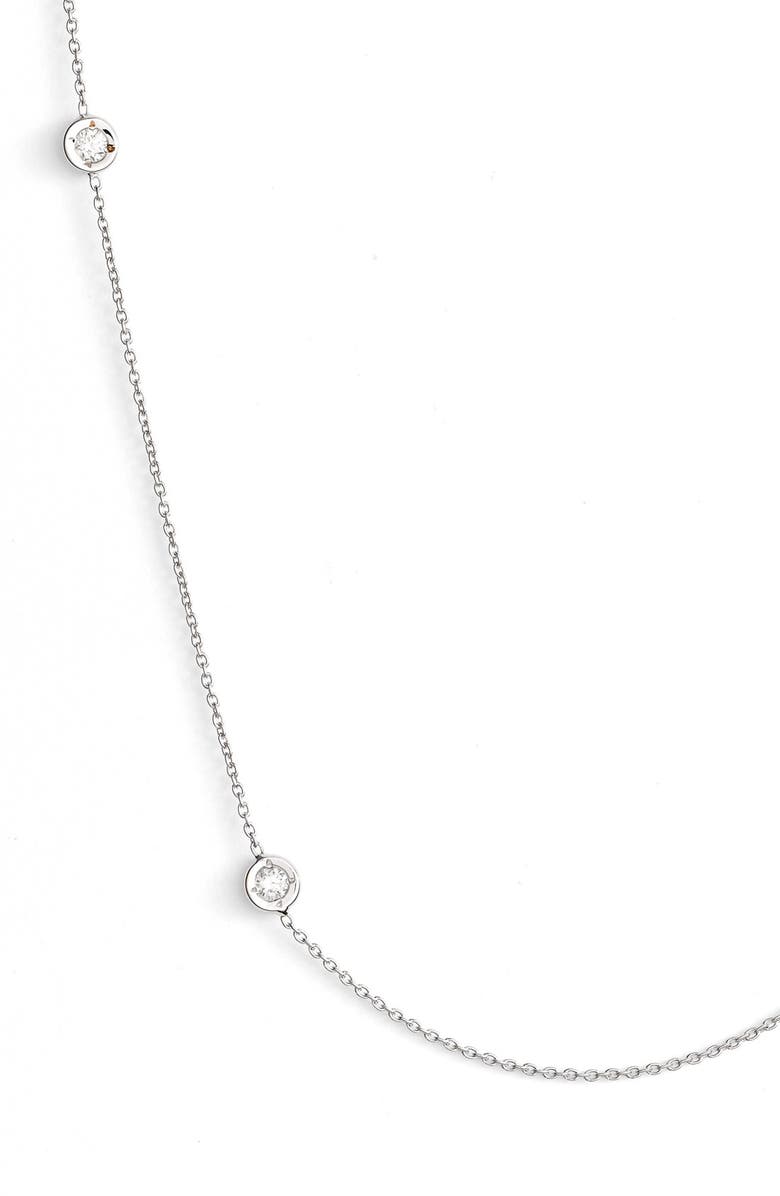 Roberto Coin Diamond Station Necklace, Alternate, color, White Gold