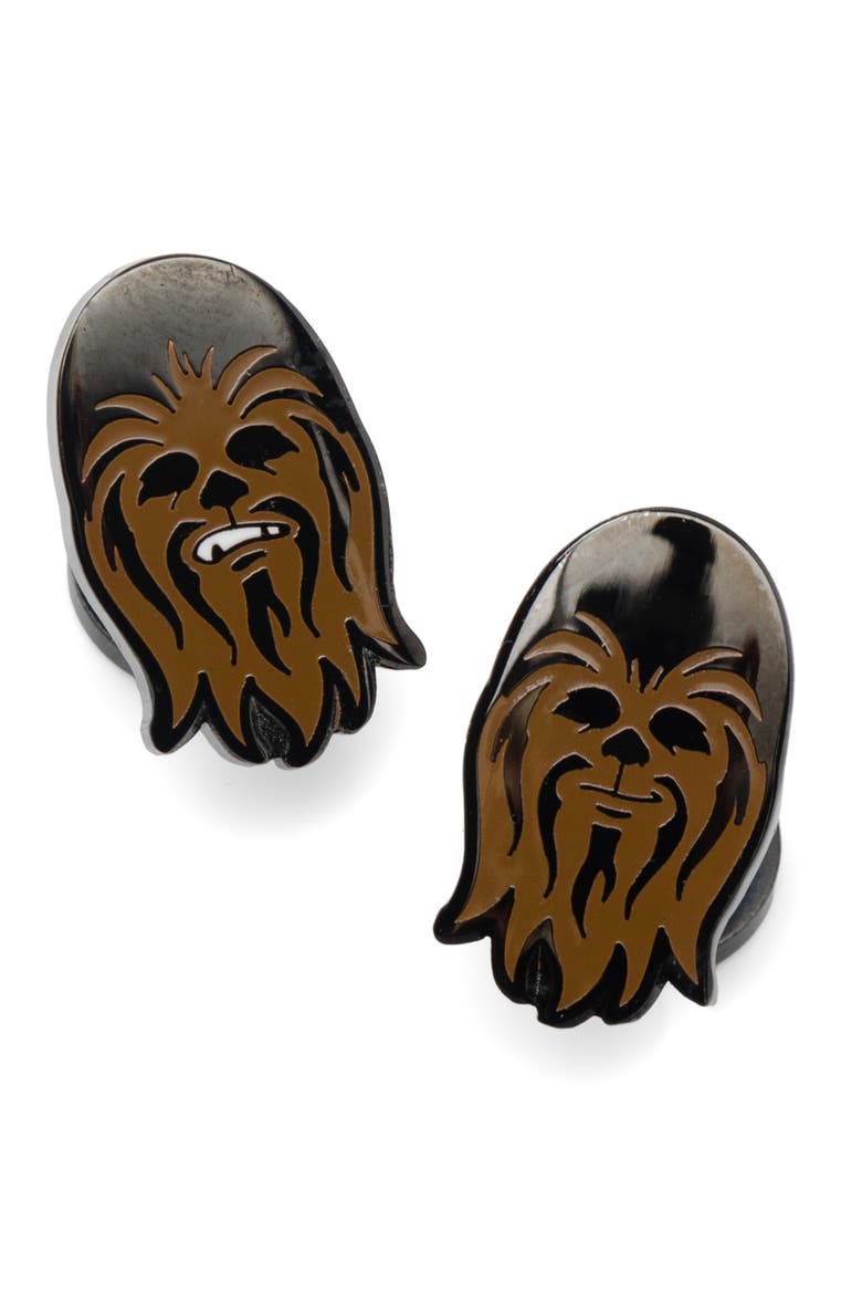 Chewbacca Cuff Links, Alternate, color, BROWN