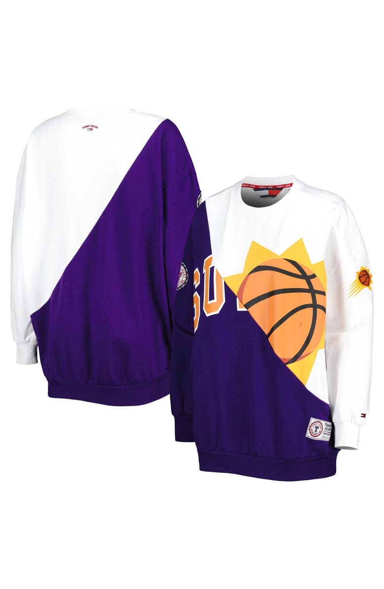 TOMMY JEANS Women's Tommy Jeans Purple/White Phoenix Suns Ariel Pullover Sweatshirt, Main, color, Purple