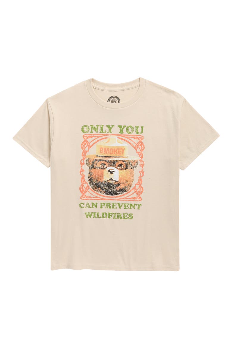 Kids' Smokey the Bear Cotton Graphic T-Shirt, Main, color, CREAM
