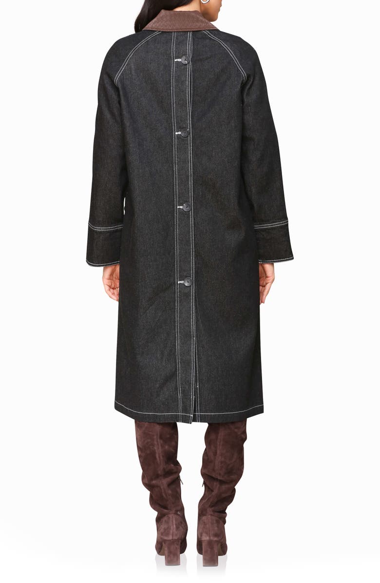 Avec Les Filles Dark Denim Coat with Barn Collar, Alternate, color, Rinse Chocolate