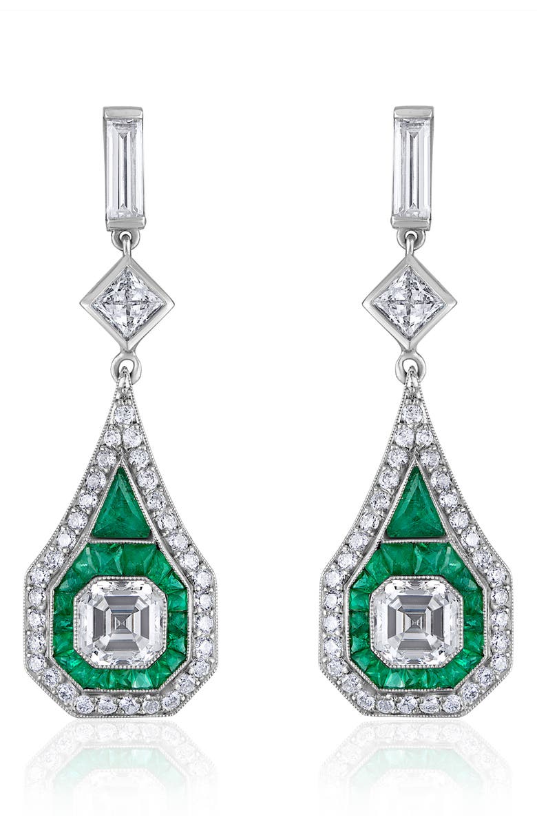 Mindi Mond Dare to be Deco Drop Earrings, Main, color, Emerald