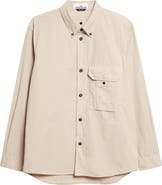 Stone Island Cotton & Nylon Ripstop Button-Down Shirt
