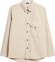Stone Island Cotton & Nylon Ripstop Button-Down Shirt