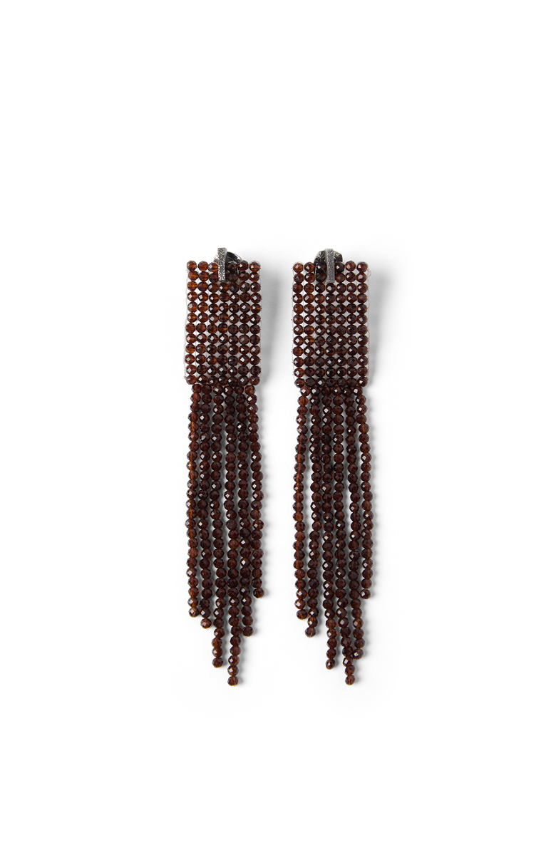 Brunello Cucinelli Frayed earrings in Vetro, Main, color, Chocolate