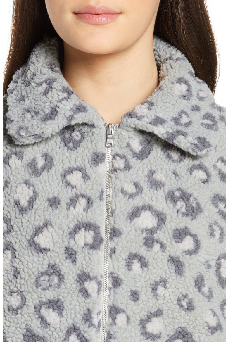 All Time Faux Fur Bomber Jacket, Alternate, color, GRAY LEOPARD