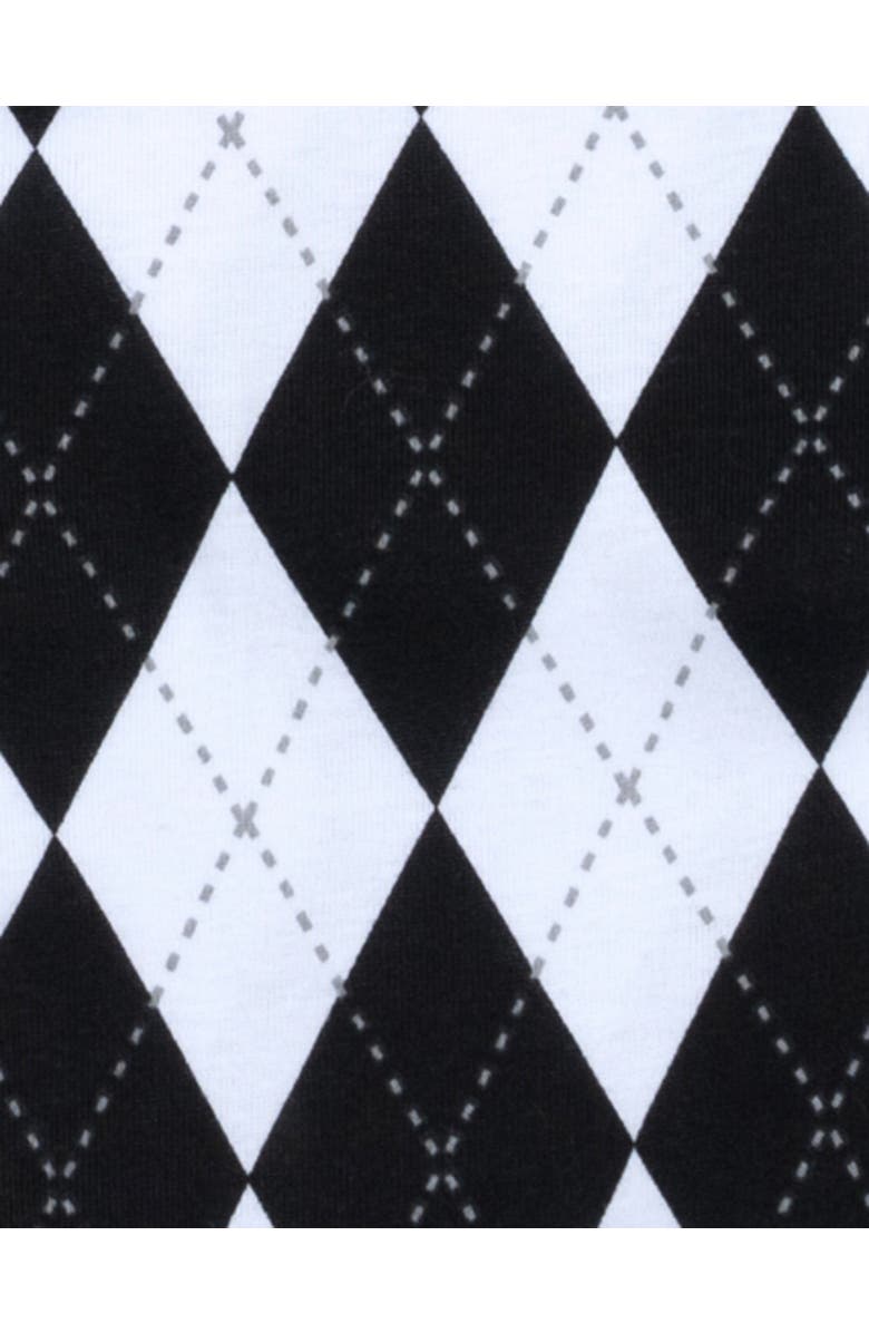 Leveret Kids Two-Piece Cotton Matching Family Holiday Pajamas, Argyles & Holiday Prints, Alternate, color, Argyle Black & White