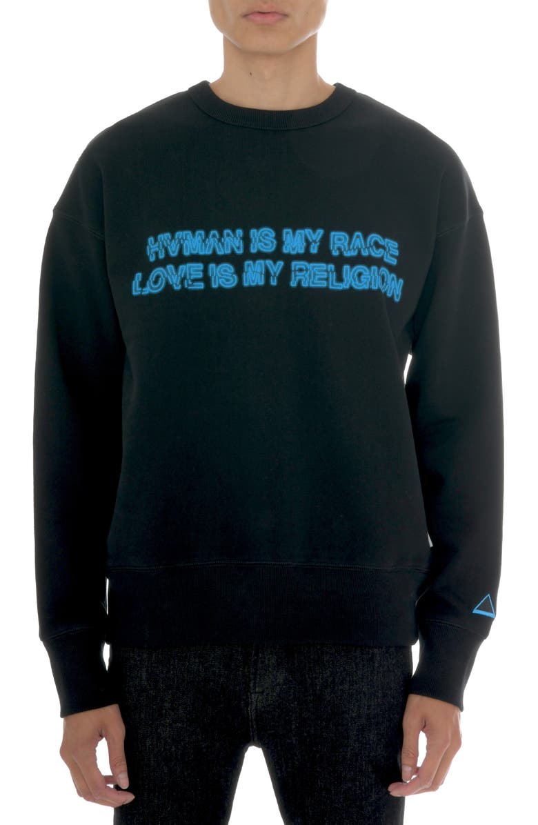 HVMAN Crystal Crew Sweatshirt, Main, color, Hvman Love