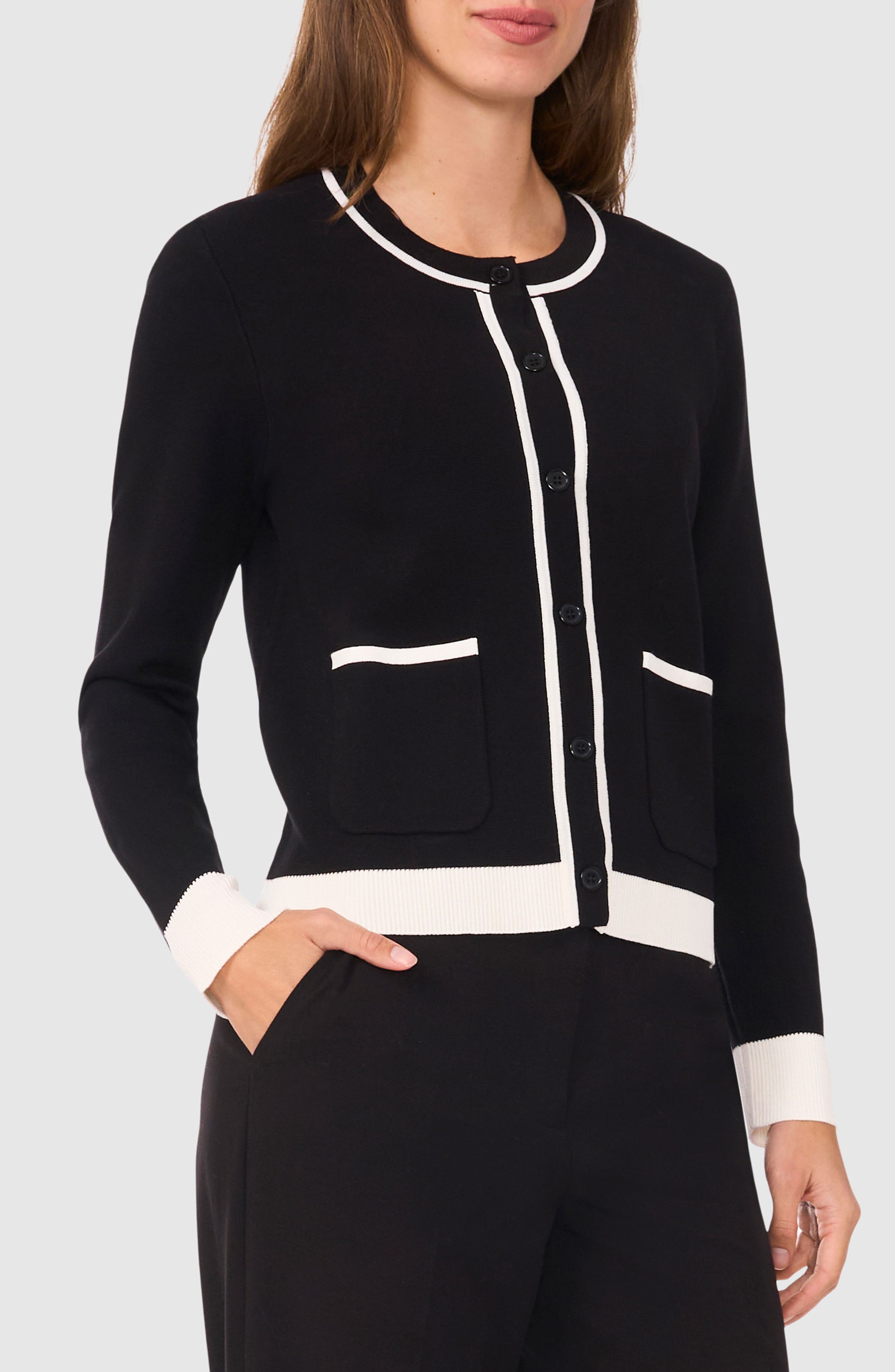 Contrast Trim Cardigan