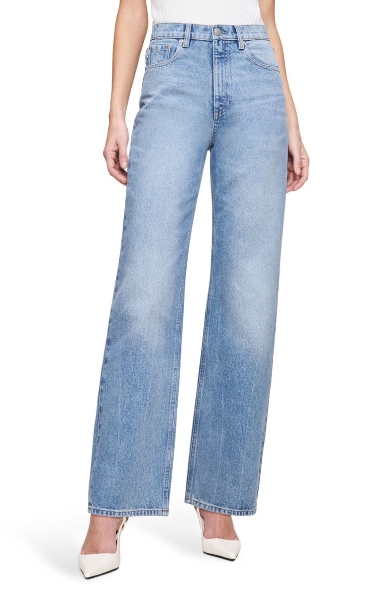 DL1961 Karmine Refined SculptSystem Wide Leg High Rise Jeans, Main, color, Salt Lake
