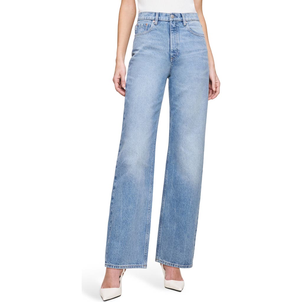 Dl1961 Karmine High Waist Relaxed Straight Leg Jeans In Blue