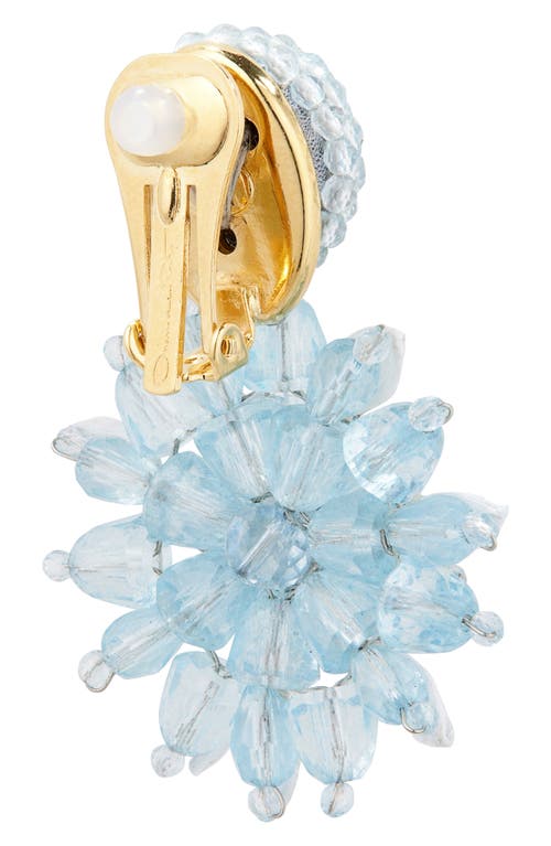Oscar De La Renta Beaded Flower Clip-on Earrings